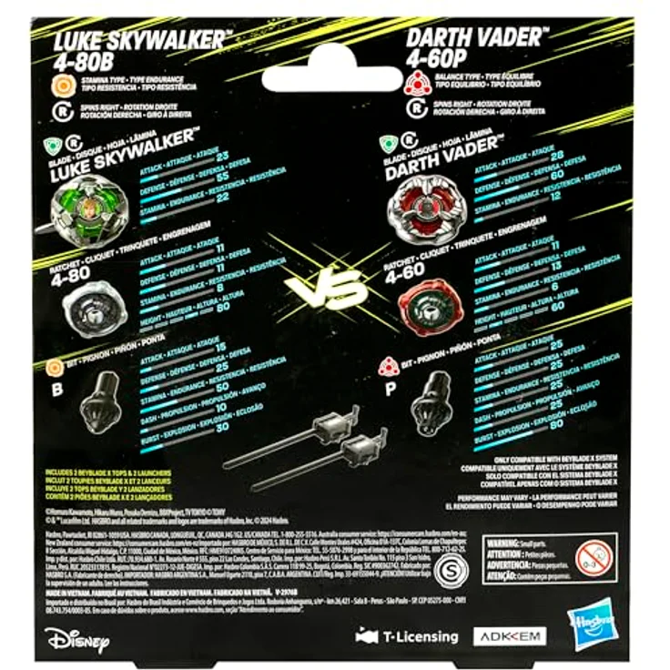 Hasbro Beyblade X Star Wars Multipack, 2 Tops und 2 Launcher im Set mit Luke Skywalker und Darth Vader, XCelerator Gear System – Bild 5