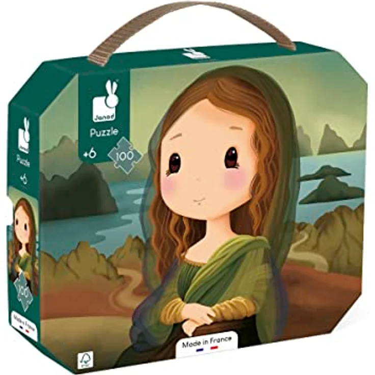 Janod - Puzzle Inspiriert von Léonard de Vinci - 100-teiliges Puzzle - Lernspiel - Geduld und Fingerfertigkeit - FSC-Zertifiziert - Ab 6 Jahre, J02579 - Mona Lisa inspiriert - Made in France – Bild 1