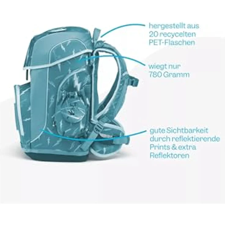 ergobag cubo light Schulranzen Set (6-tlg.), ultraleichter Rucksack mit „Hugging-System“, 780 g, ideal für zart gebaute Kinder – Bild 3