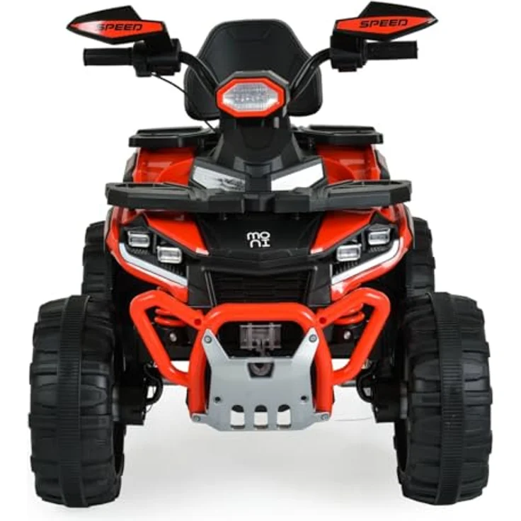Moni Kinder Elektroquad Speed, Elektrofahrzeug mit Fernbedienung, Scheinwerfer, Musikfunktion, rot – Bild 3