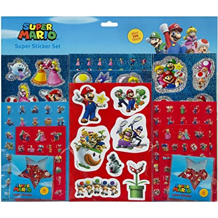 Undercover 6600000034 - Super Mario Mega Set Aufkleber - 500 Super Mario Aufkleber von Undercover, Das Set besteht aus Aufklebern aller Ihre Lieblings-Karatäre