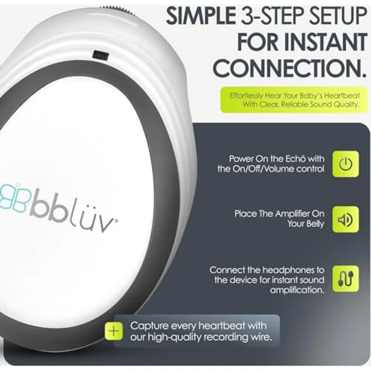Bblüv, Babyphone, Echo Wireless Fetal-Doppler-Kopfhörer – Bild 3