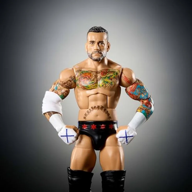 Mattel WWE Elite Actionfigur CM Punk, Serie #115, ca. 15 cm groß, mit 25 Bewegungspunkten und austauschbaren Händen, mehrfarbig – Bild 4