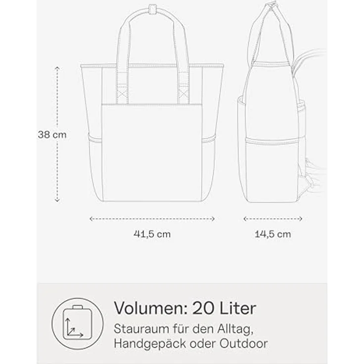Kapten & Son Lindby Rucksack, 41 cm mit Laptopfach, in beige (greige), 100% PET – Bild 6