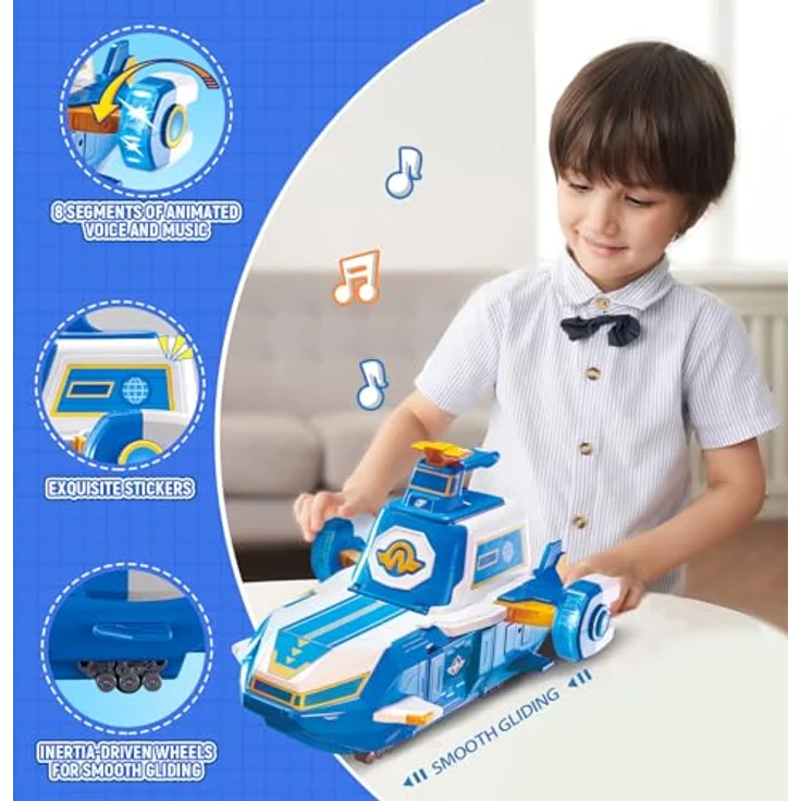 Auldey Toys Großes SuperWings-Crewflugzeug Playset mit 2 Transform-a-Bots Figuren Jett Detek und Golden Boy, für Kinder ab 3 Jahren – Bild 5