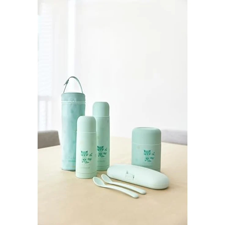 Miniland Silky Food Thermos, Babynahrungsbehälter aus Edelstahl mit doppelter Stahlwand, 600 ml, mint – Bild 4