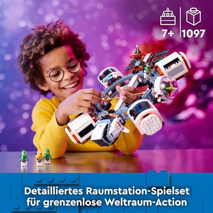 LEGO City Weltraum Modulare Raumstation, Raumschiff-Modell mit Weltraumfahrzeugen, Geschenk für Kinder, Jungen und Mädchen ab 7 Jahren, Modulare Forschungsstation mit 6 Astronaut-Figuren 60433 – Bild 2