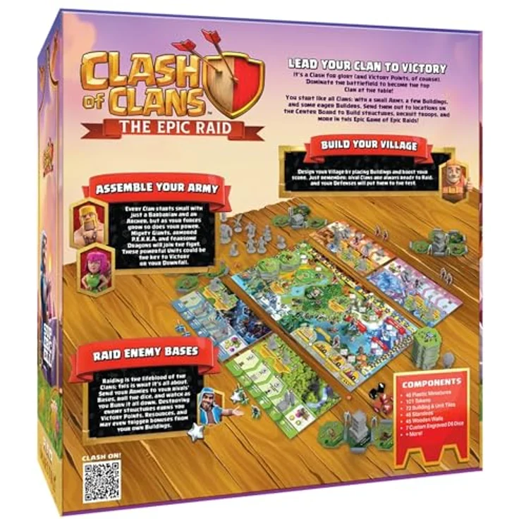 Maestro Media Ventures Clash of Clans The Epic Raid, Strategisches Brettspiel für 2-4 Spieler, Eigenständige Core Edition mit Raids, Dorfaufbau und Würfeln, 45-90 Min. Spielzeit – Bild 2
