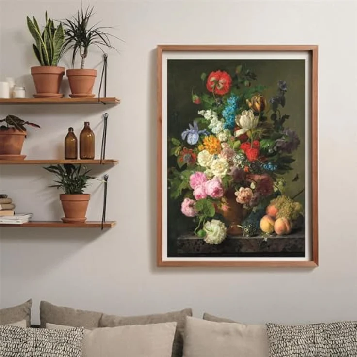 Clementoni Louvre - Jan Frans van Dael - Puzzle "Vase of Flowers, Grapes and Peaches", 1000 Teile Kunstmotiv – Bild 6