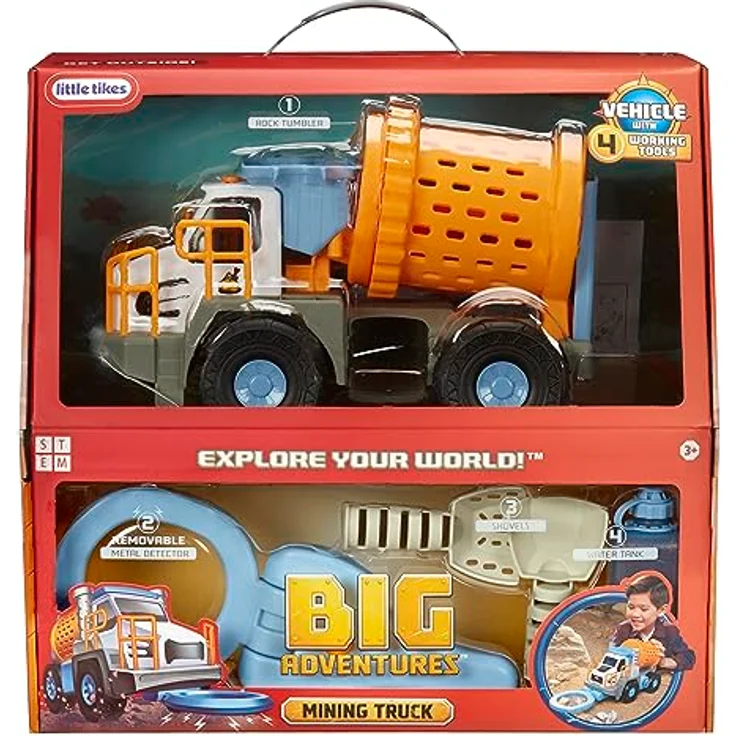 Little Tikes Big Adventures Set Bergbauwagen, batteriebetriebenes Spielzeugauto für Kinder ab 3 Jahren, mehrfarbig, langlebig und interaktiv – Bild 7