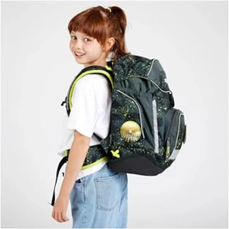 ergobag pack Schulranzen Set, 6-tlg., ergonomisch verstellbar, individuelle Kletties, farbenfrohe Designs – Bild 6