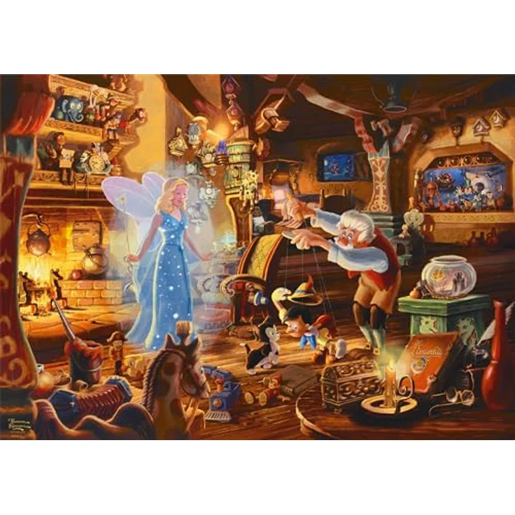 Schmidt Spiele Thomas Kinkade 57526, Disney, Geppettos Pinocchio, 1000 Teile Puzzle, bunt [Exklusiv bei Amazon] – Bild 2