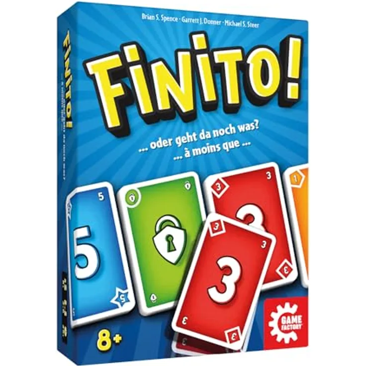 Game Factory 646090 Finito, packendes Kartenspiel für 2-6 Spieler, schnelles Ablegespiel für Erwachsene und Kinder ab 8 Jahren, Familienspiel