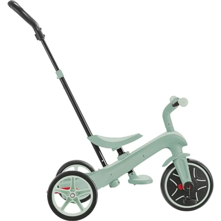 Globber Explorer Trike 4in1, Kinderwagen, Dreirad und Laufrad, höhenverstellbarer TPR-Sitz, 10/8,5 Zoll Reifen, Pistazie – Bild 4