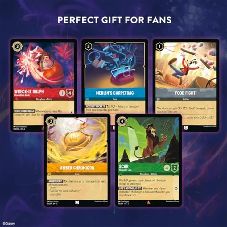 Ravensburger Disney Lorcana Trading Card Game: Set 5 - Starter Deck A (Englisch), vorgefertigtes Deck für Anfänger mit 60 Karten in zwei Tintenfarben gemischt – Bild 4