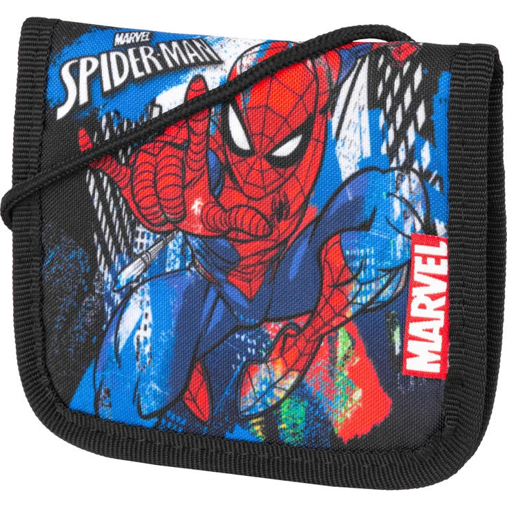 McNeill Brustbeutel Marvel, Spider Man, Kinder-Brustbeutel für sicheren Transport von Kleingeld, Schülerausweis oder Fahrkarten – Bild 1