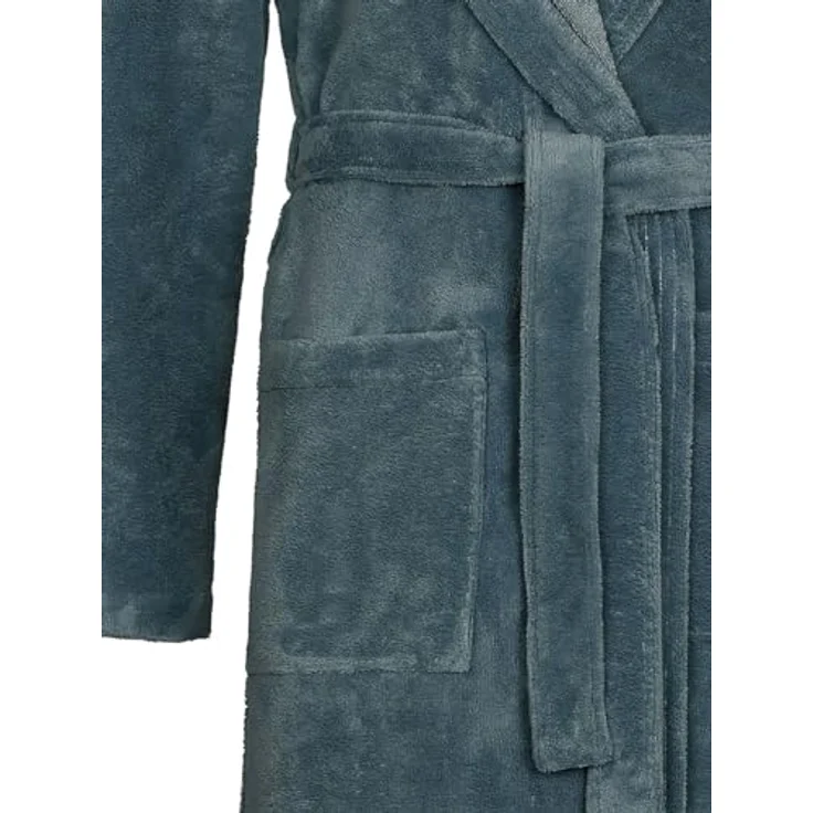 Vossen Bademantel Lynn, Blau, Velours, Gr. S, unisex, hautfreundlich und strapazierfähig – Bild 3