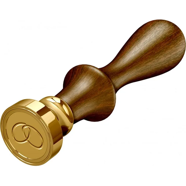 STANDARDGRAPH Messingsiegel Ø 20 mm mit Holzgriff, Stempel in SB-Verpackung