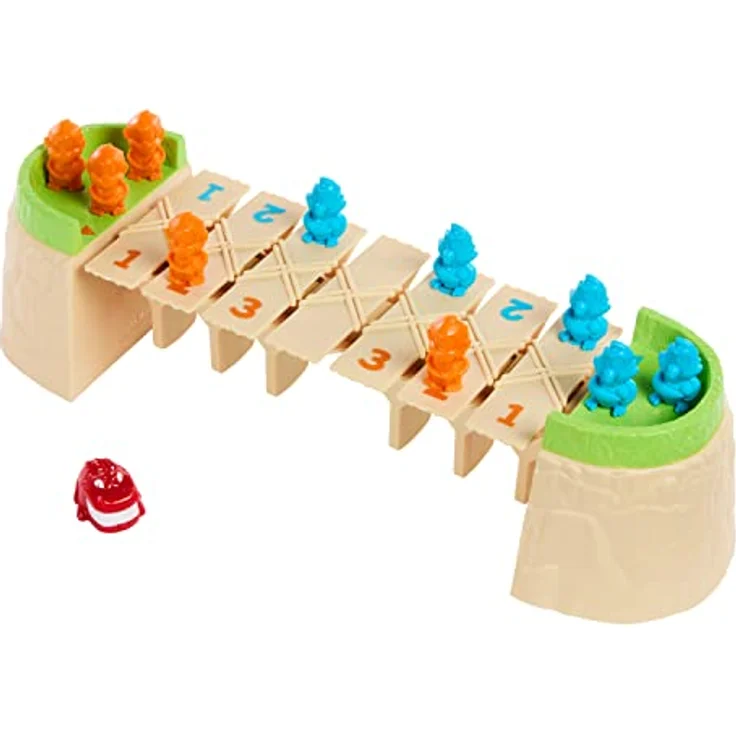 MATTEL Kalle Krokofalle - Alligator-Spiel mit bunten Spielfiguren in Form von Affen und Papageien, gefährliche Brücke, für Kinder ab 5 Jahren, HRC09 – Bild 5