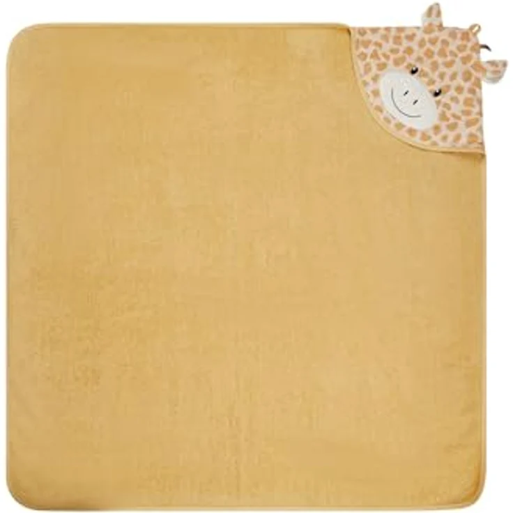 Sterntaler Kapuzenbadetuch Giraffe Kaya, 100x100cm, saugfähige Baumwolle mit 3D-Ohren, sandfarben – Bild 2