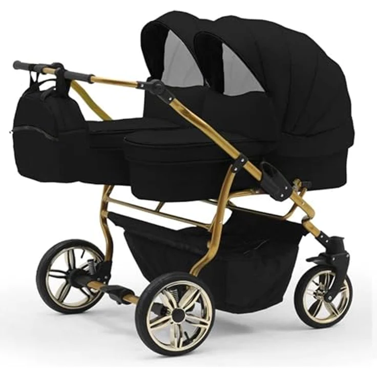 Elcar Zwillingskinderwagen Duet Lux Goldedition 5 in 1 inkl. 2 Autositzen und 2 Iso Bases, 14 Teile, in 20 Farben verfügbar – Bild 2