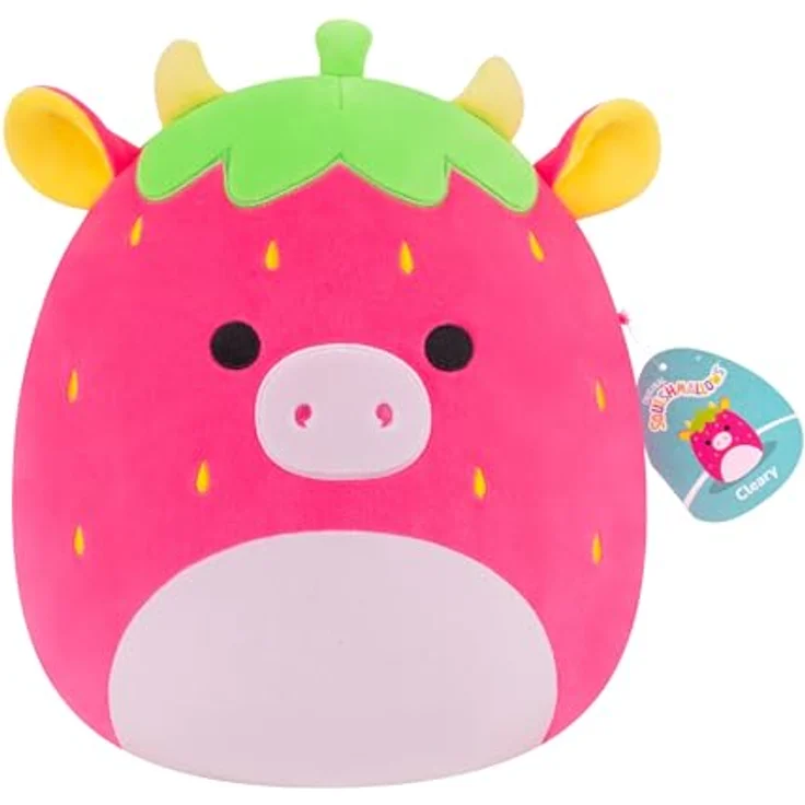 Squishmallows Cleary die Erdbeerkuh, 30 cm superweiches Kuscheltier von Jazwares, offizielles Plüschtier