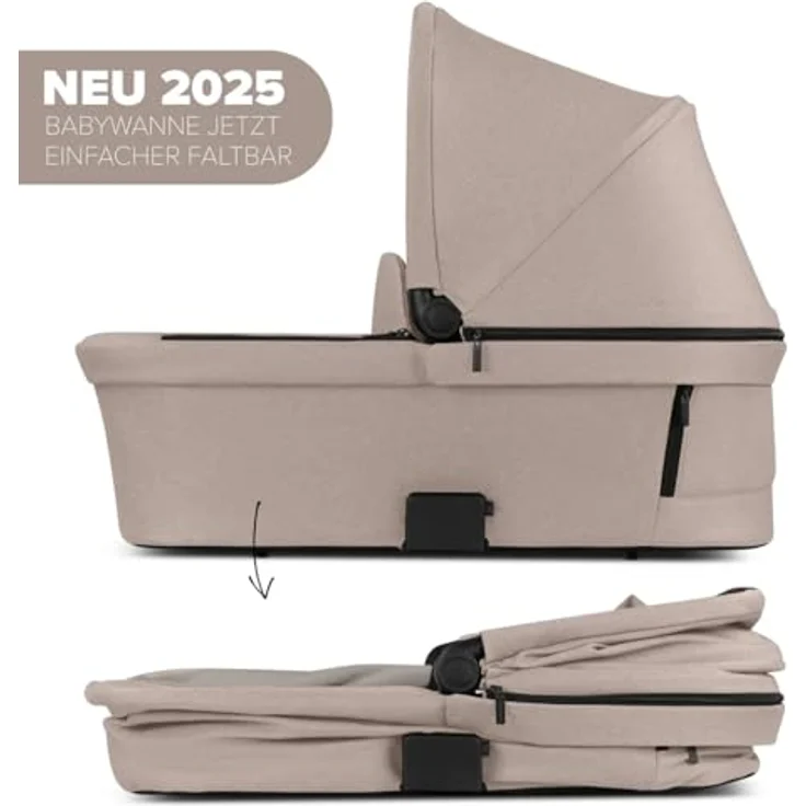 ABC Design Kombikinderwagen Salsa 5 Air, Beige, Textil, mit Feststellbremse, Federung, abnehmbarer Verdeckung und 5-Punkte-Gurt, geeignet für Babyschale – Bild 5