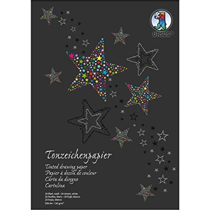 Ursus 2134601SE - Tonzeichenpapier-Block Sonderedition, 130 g/qm, DIN A4, 20 Blatt, weiß
