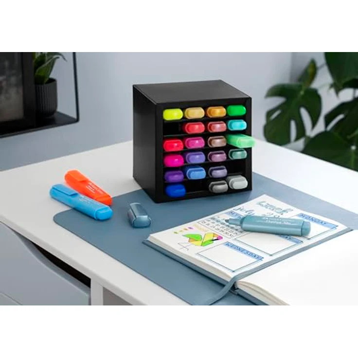 Faber-Castell 254602 - Textmarker Set 24-teilig, Tischset mit allen Neon-, Pastell- und Metallicfarben – Bild 3