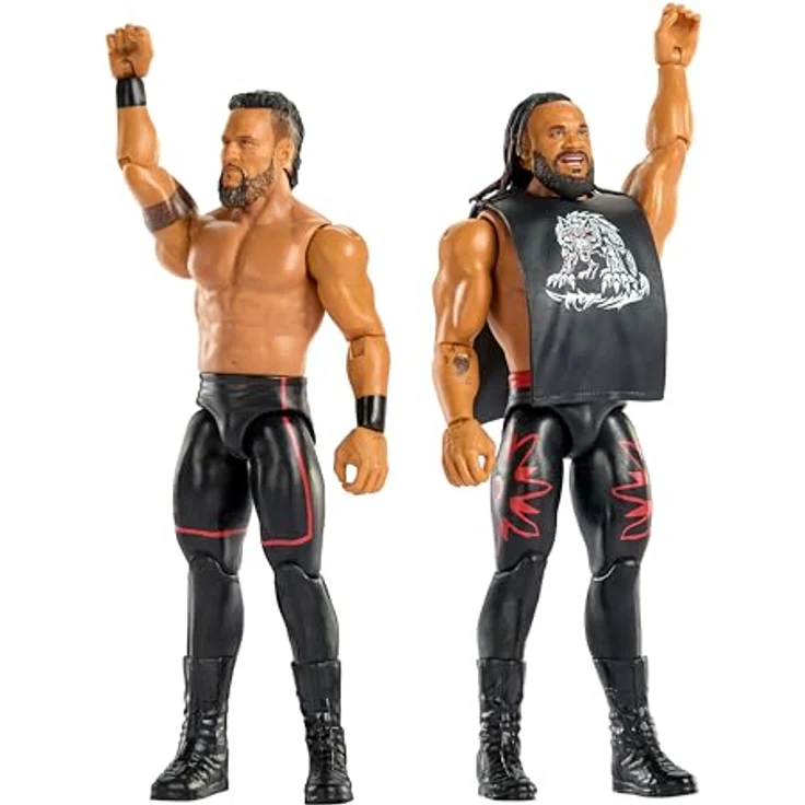 Mattel WWE Hauptkampf Showdown Tama Tonga und Jacob Fatu Actionfiguren-Set, Serie #24, 15 cm große Sammelfiguren mit TrueFX-Technologie, 2 Stücke – Bild 4