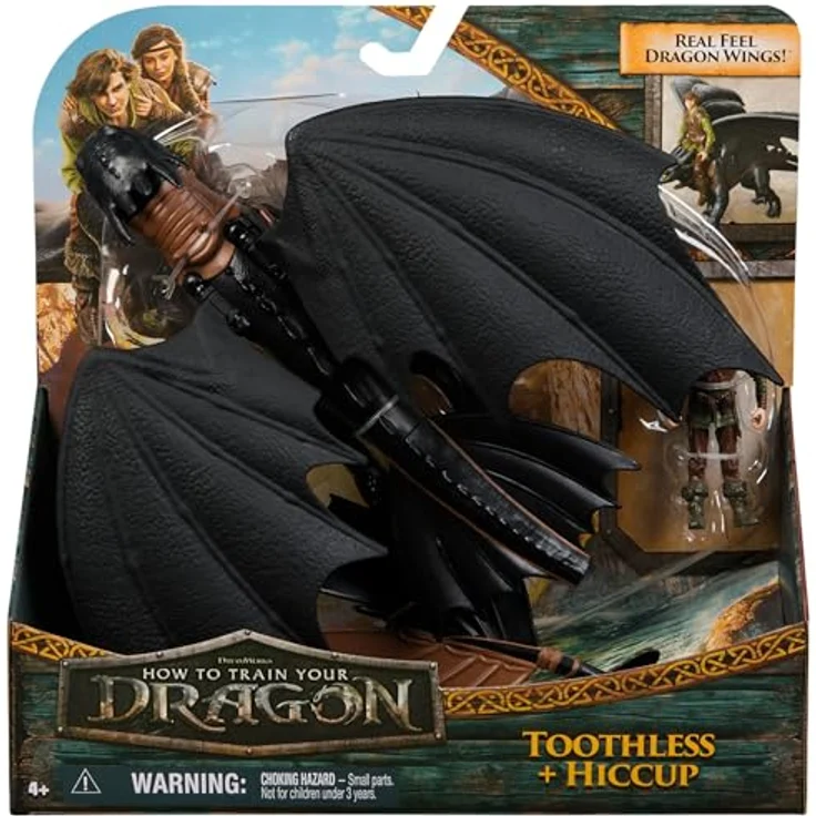 Spin Master Jak vycviit draka, Drachen- und Wikinger-Actionfiguren-Set mit 33 cm Ohnezahn und 7,5 cm Hicks, authentisches Filmdesign, bewegliche Gliedmaßen, perfekt für kreatives Spiel – Bild 2