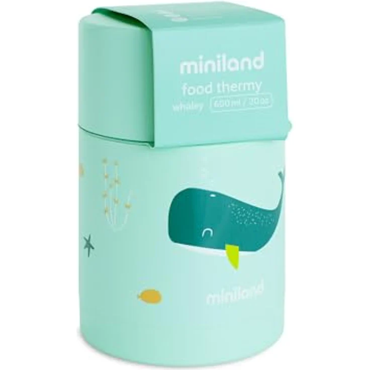 Miniland Food Thermy Whaley, Babynahrungsbehälter, 600 ml, doppelte Stahlwand, 100 % BPA-frei, leicht zu reinigen – Bild 2