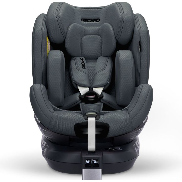 Recaro Reboarder-Kindersitz Xenon 1 Kid, drehbar, ab 3 Monate - 7 Jahre (61 cm - 125 cm), inkl. Isofix-Basis mit Stützfuß, Gallant Grey