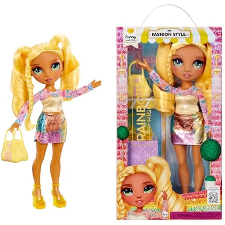 Rainbow High Anziehpuppe My Fashion Style Fashion Dolls - Sunny, modischer Street Look mit Handtasche
