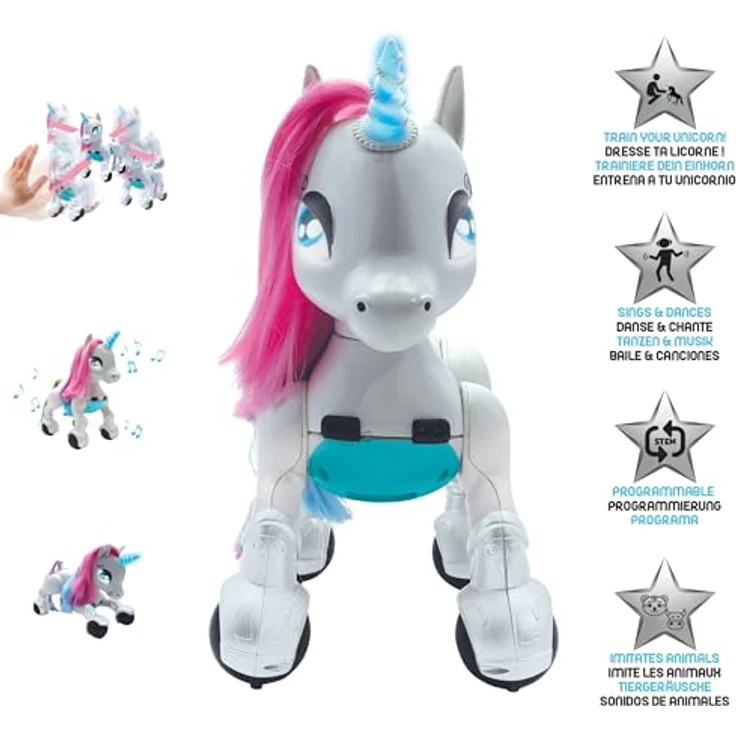 Lexibook Power Unicorn® Mein Roboterhund zum Trainieren Programmierbarer Roboter mit Fernbedienung, Dressurfunktion, Gestensteuerung, Tanz, Musik, Lichteffekte, wiederaufladbar UNI01 – Bild 3
