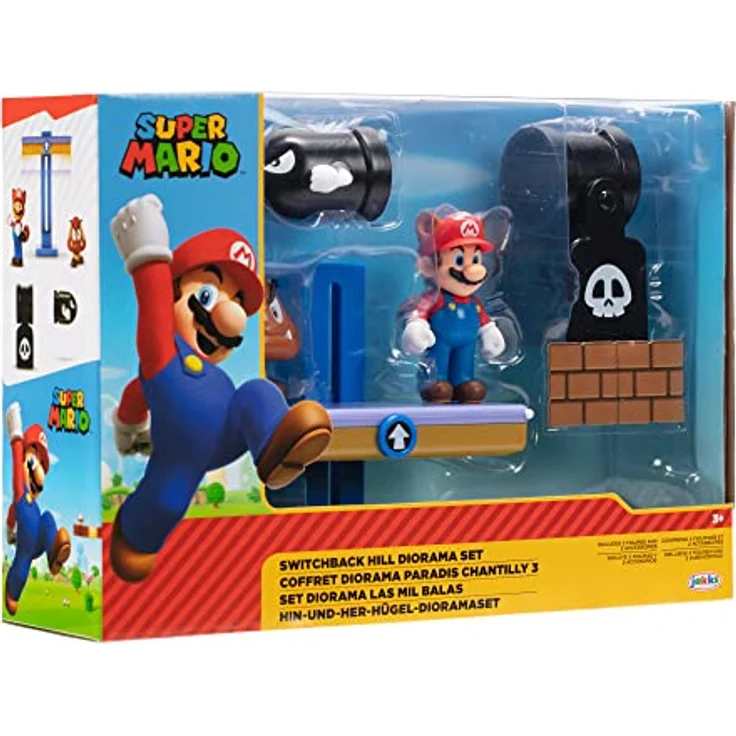 Jakks Pacific Super Mario Figuren Sammelfiguren Diorama Set, bewegliche Kunststofffiguren ab 3 Jahren – Bild 8