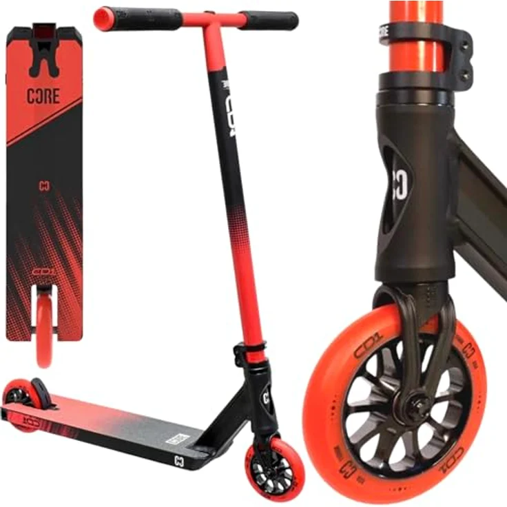 Core CD1 Stunt Scooter Park, 78 cm, Aluminium-Rahmen, Schwarz/Rot, für Einsteiger – Bild 1