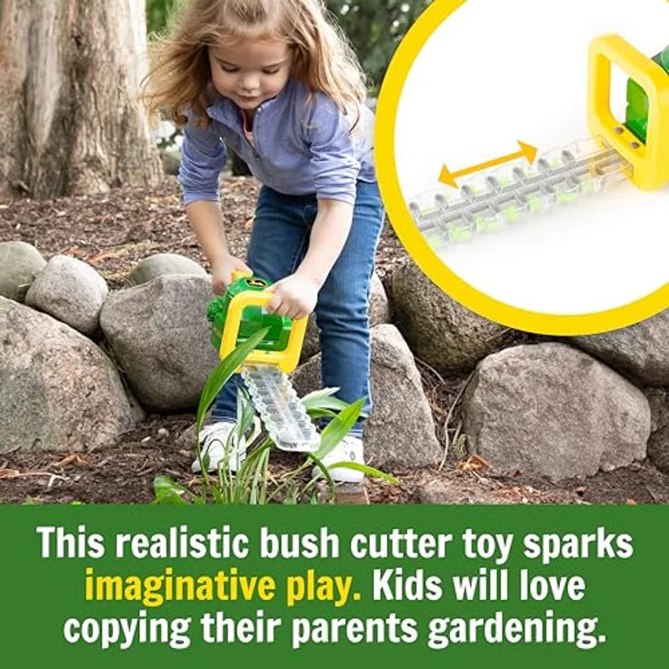 JOHN DEERE John Deere Heckenschere, Gartenspielzeug ohne Batterien mit realistischer Mechanik und Soundeffekten, für Kinder ab 18 Monaten – Bild 3