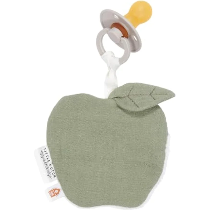 Little Dutch TE21214025 Schnullertuch Musselin Apfel - Little Farm grün – Bild 2