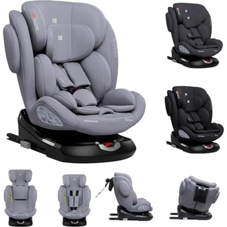 Kikkaboo Autokindersitz Kindersitz i-Felix i-Size, bis: 36 kg, (40-150cm) Isofix Top Tether 360 Grad Drehung, wählbarer Bezug – Bild 2