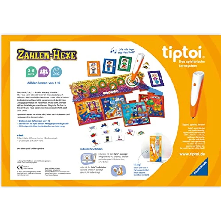 Ravensburger tiptoi Spiel 00132 Zahlen-Hexe, Zählen lernen von 1 - 10 für Kinder ab 3 Jahren – Bild 4