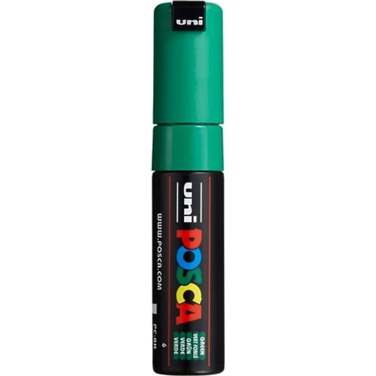 uni-ball 182663 – Marker POSCA mit breiter Keilspitze, PC-8K, grün, 1 Stück