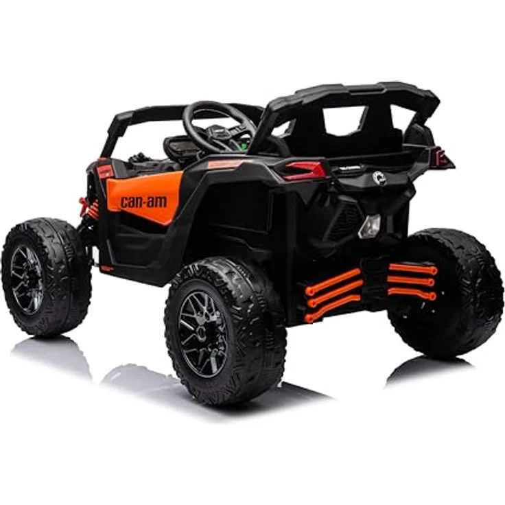 ES-TOYS Can Am Maverick UTV, Kinderfahrzeug Elektroauto mit 2x200W Motoren, Orange, integriertem MP3-Player und Fernbedienung – Bild 4