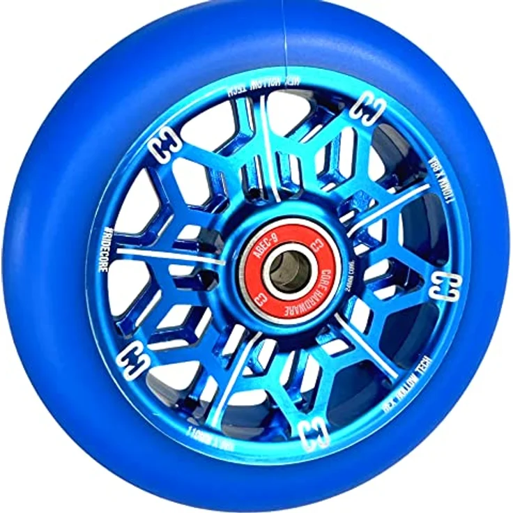 Core Action Sports Stuntscooter Core Hex Hollow Stunt-Scooter Rolle 110mm Navy Blau, Aluminium 6061, ABEC-9 Kugellager, 88A Rollenhärte – Bild 1