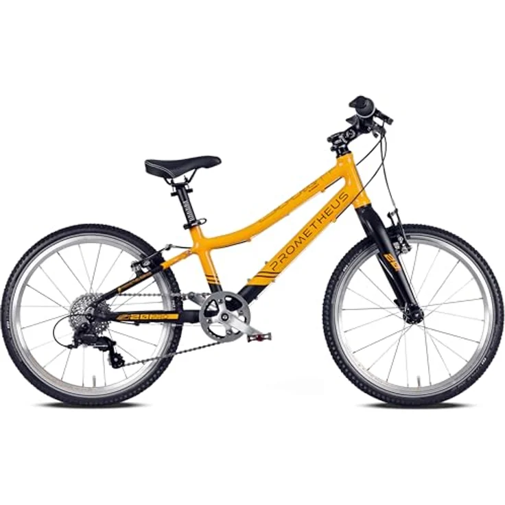 PROMETHEUS BICYCLES PRO Kinderfahrrad 20 Zoll Jungen Mädchen | 7-Gang Schaltung, leichter Aluminiumrahmen, Schwarz Matt Orange – Bild 2