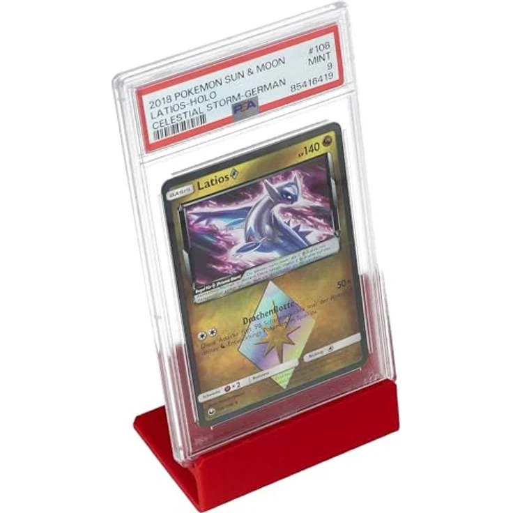 Feldherr 5er Set Kartenständer für Graded Cards und Slabs, kirschrot, mit optimalem Neigungswinkel von 10° – Bild 2