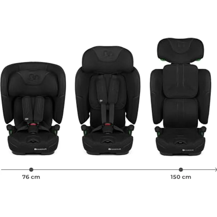 Kinderkraft Fix2Go Autokindersitz Black, 9-36 kg mit Schlaffunktion, Neigungsverstellung und SAFERIDE Sensor – Bild 3