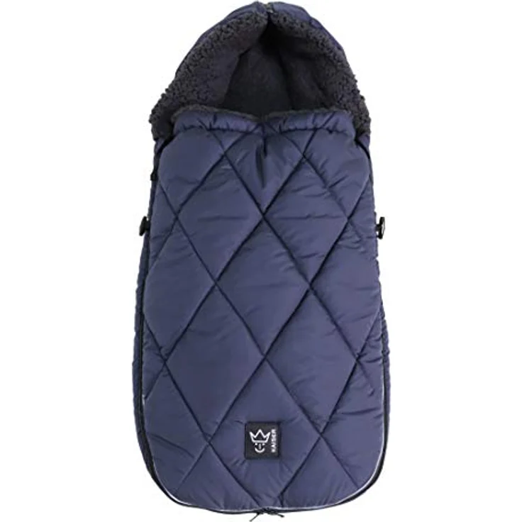 Kaiser 6576322 XL TOO Thermo Sherpa Fleece Universal, navy - Fußsack mit großzügigem Längsschlitz und wind- und wasserabweisendem Außenstoff – Bild 1