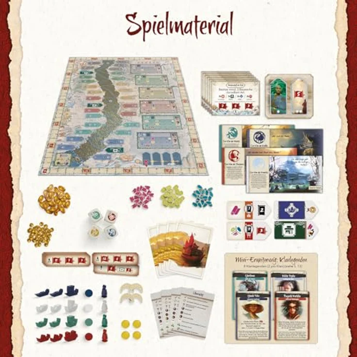 Kosmos 685447 Am goldenen Fluß, Strategiespiel für 2-4 Personen ab 12 Jahren, mit goldgeprägtem Spielplan und cleverem Würfelmechanismus – Bild 3