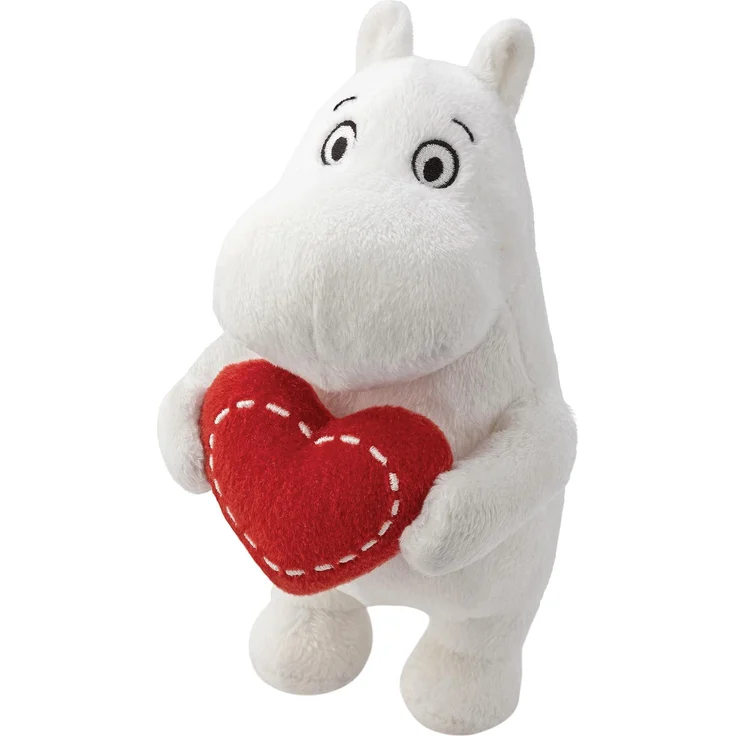 Herma Moomin Standing With Heart, Plüsch Figur 18 cm, Aurora